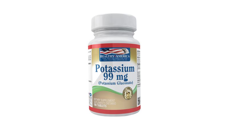 Gluconato de Potasio 99mg 100 Tabletas Healthy America HEALTHY AMERICA