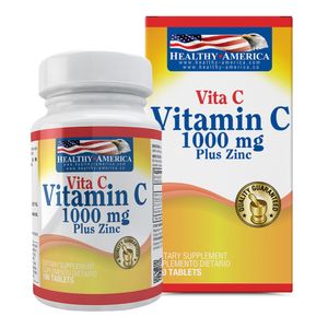 Vitamina C 1000 mg con Rose Hips & Zinc 100 Tabletas