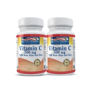 2X1 Vitamina C con Rose Hips 500mg 100 Softgels